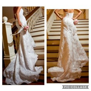 Oleg Cassini Mermaid/Trumpet Lace Wedding Gown